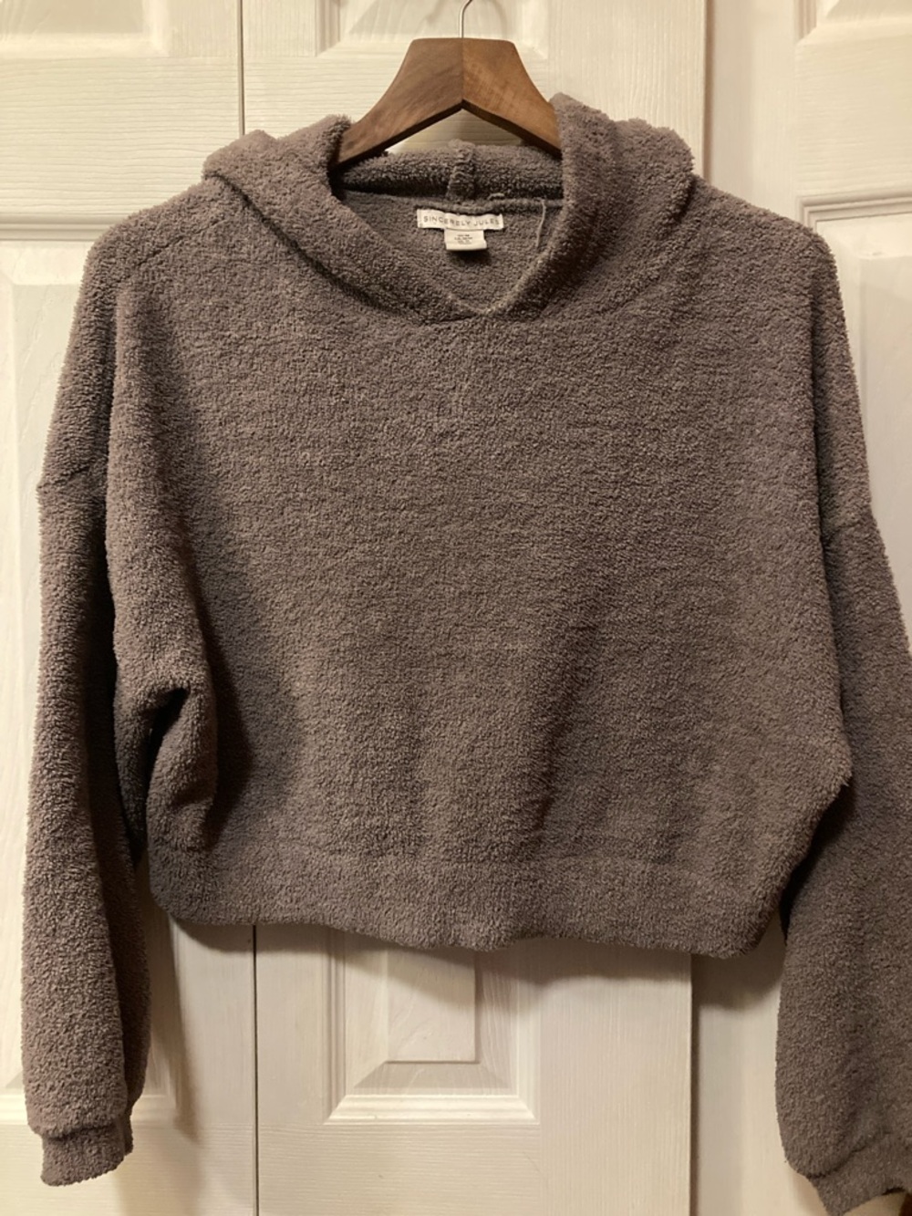 SINCERELY JULES Cropped Plush Hoodie-Great Condition! - Picture 3 of 6